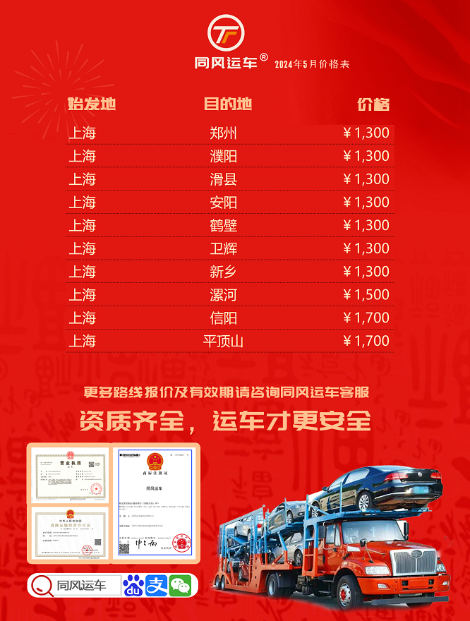 上海到河南全境汽車(chē)托運(yùn)降價(jià)啦